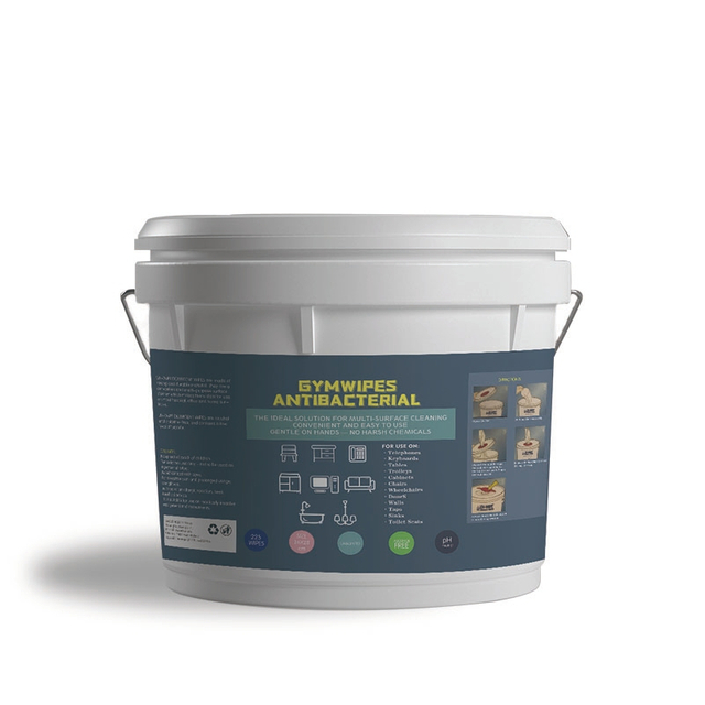 Gym Antibacterial Wipes – Alcohol-Free, Hypoallergenic, Large Bucket Sanitizing Wipes