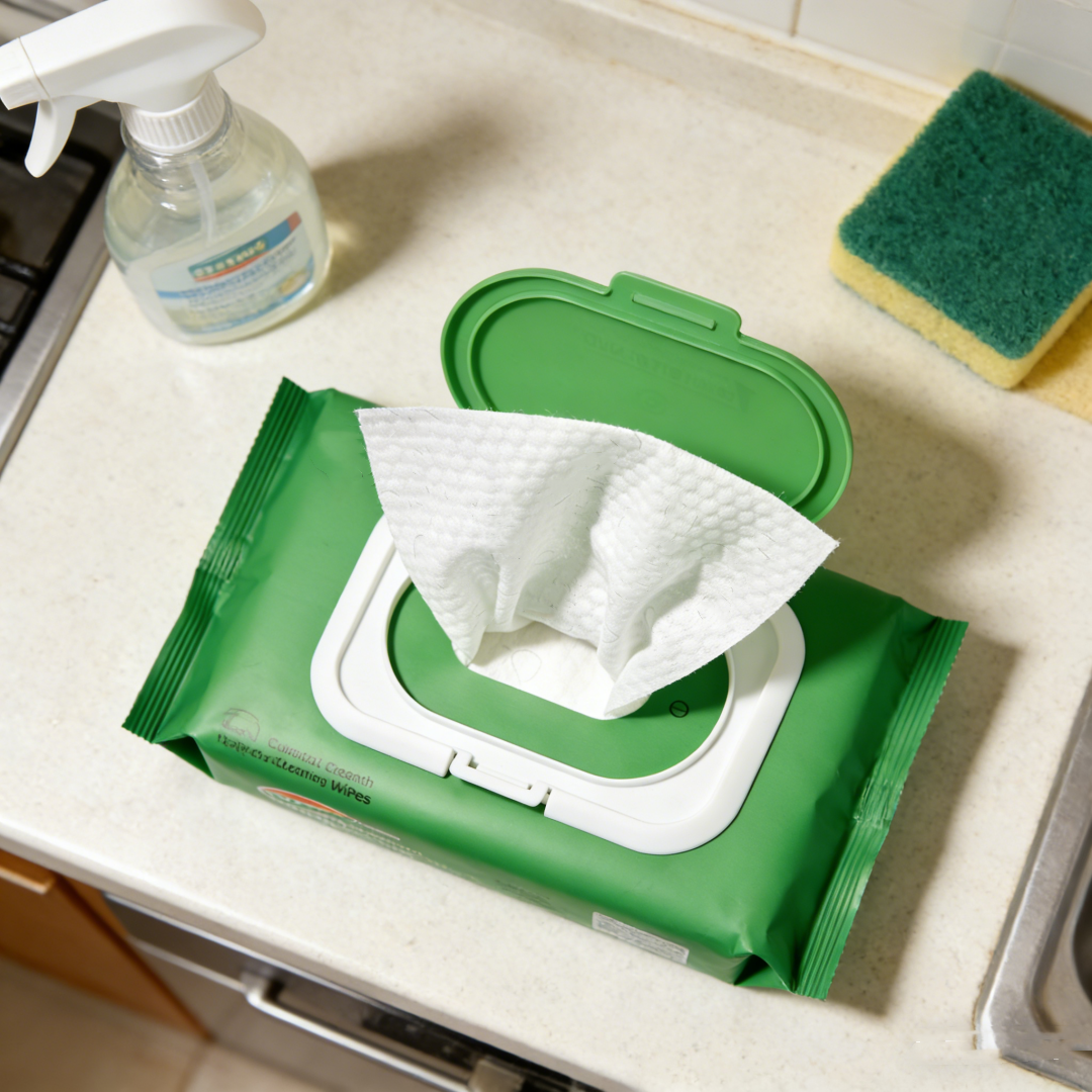 Pre-Moistened Glass and Surface Wipes Ultra Thick Disposable Cleaning Wipes for Kitchen