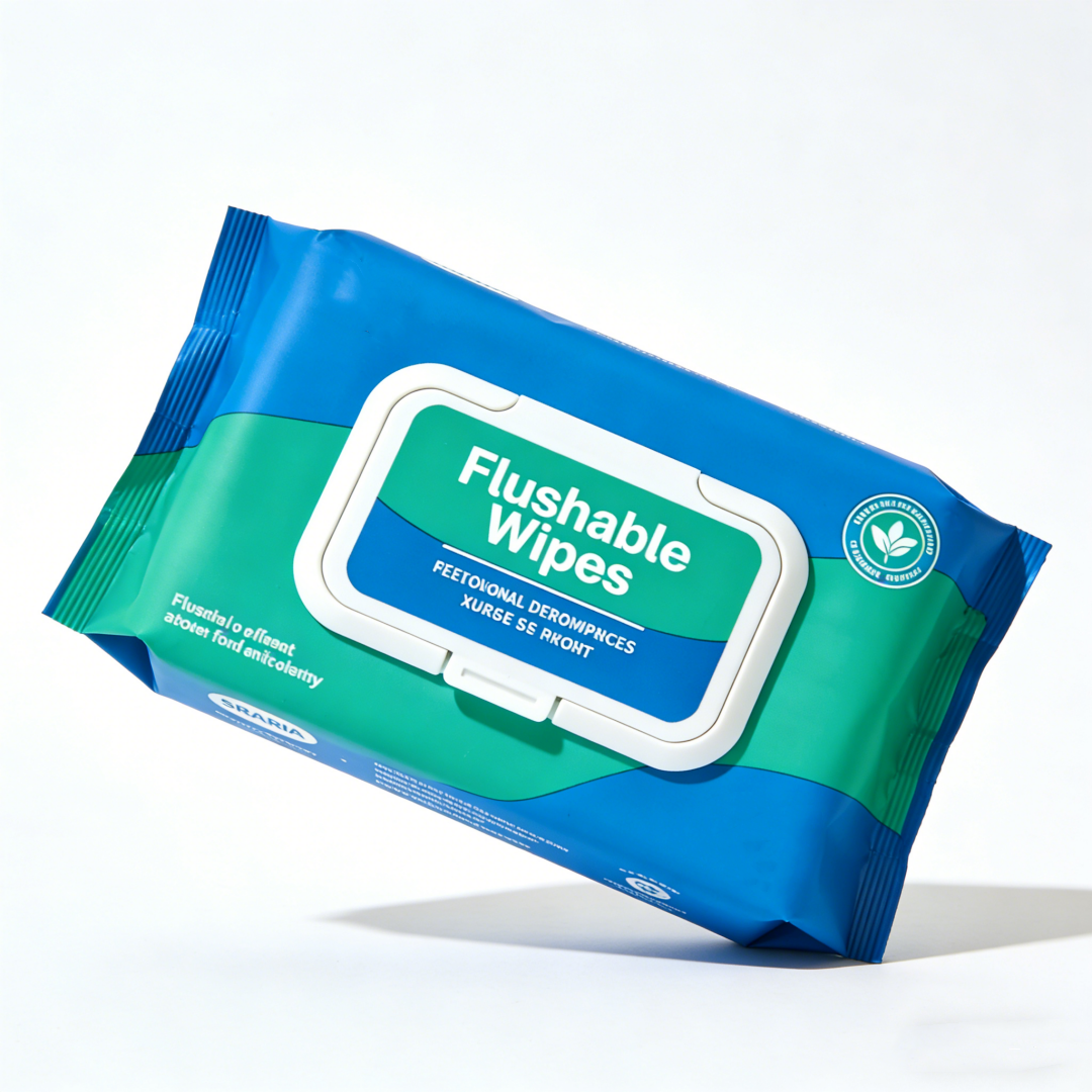 Unscented Toilet Wipes Fragrance Free Flushable Wet Wipes with Aloe & Vitamin E