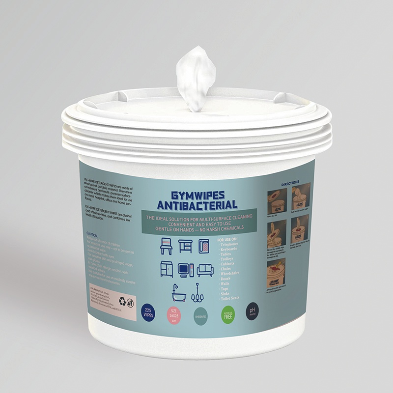 Gym Antibacterial Wipes – Alcohol-Free, Hypoallergenic, Large Bucket Sanitizing Wipes