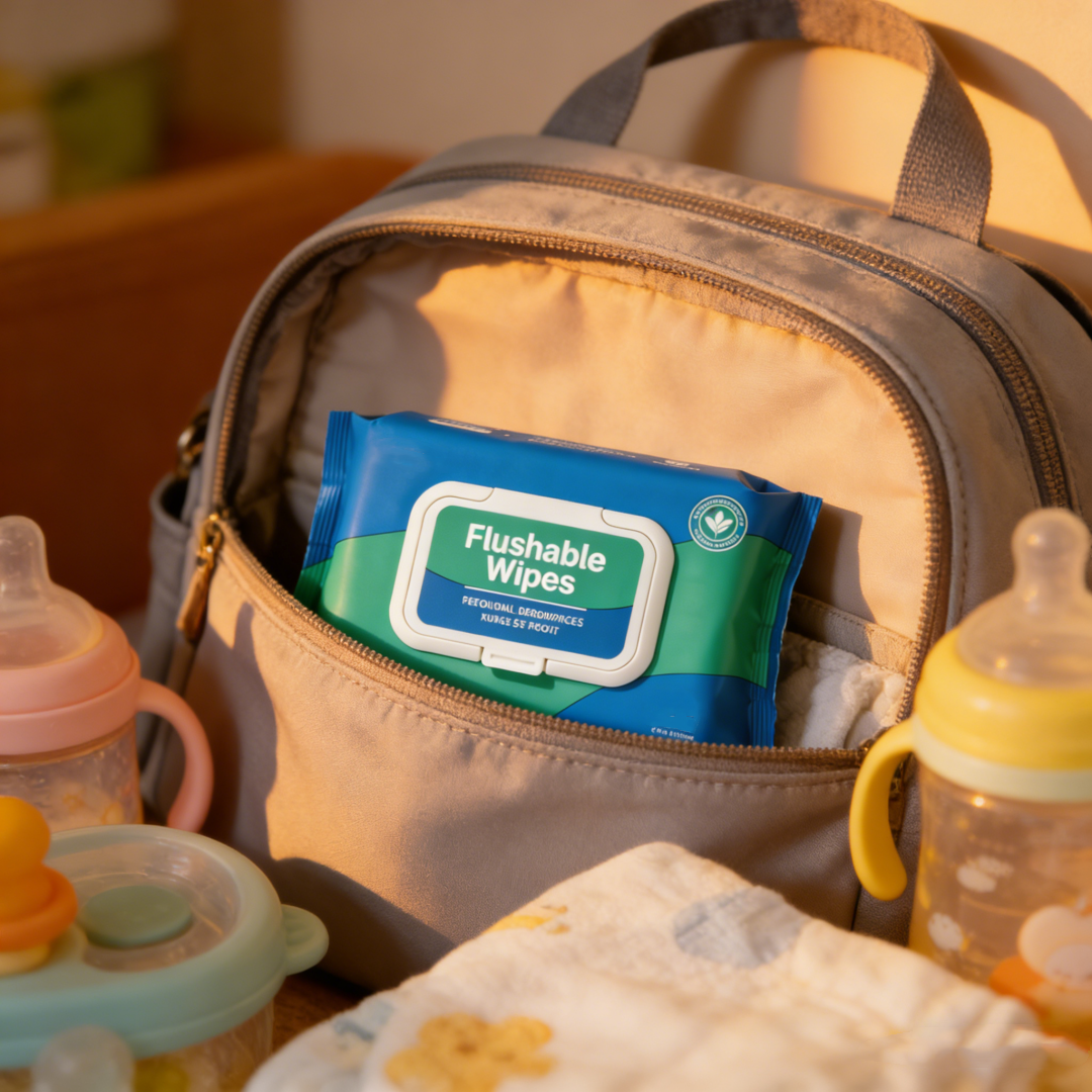 Unscented Toilet Wipes Fragrance Free Flushable Wet Wipes with Aloe & Vitamin E