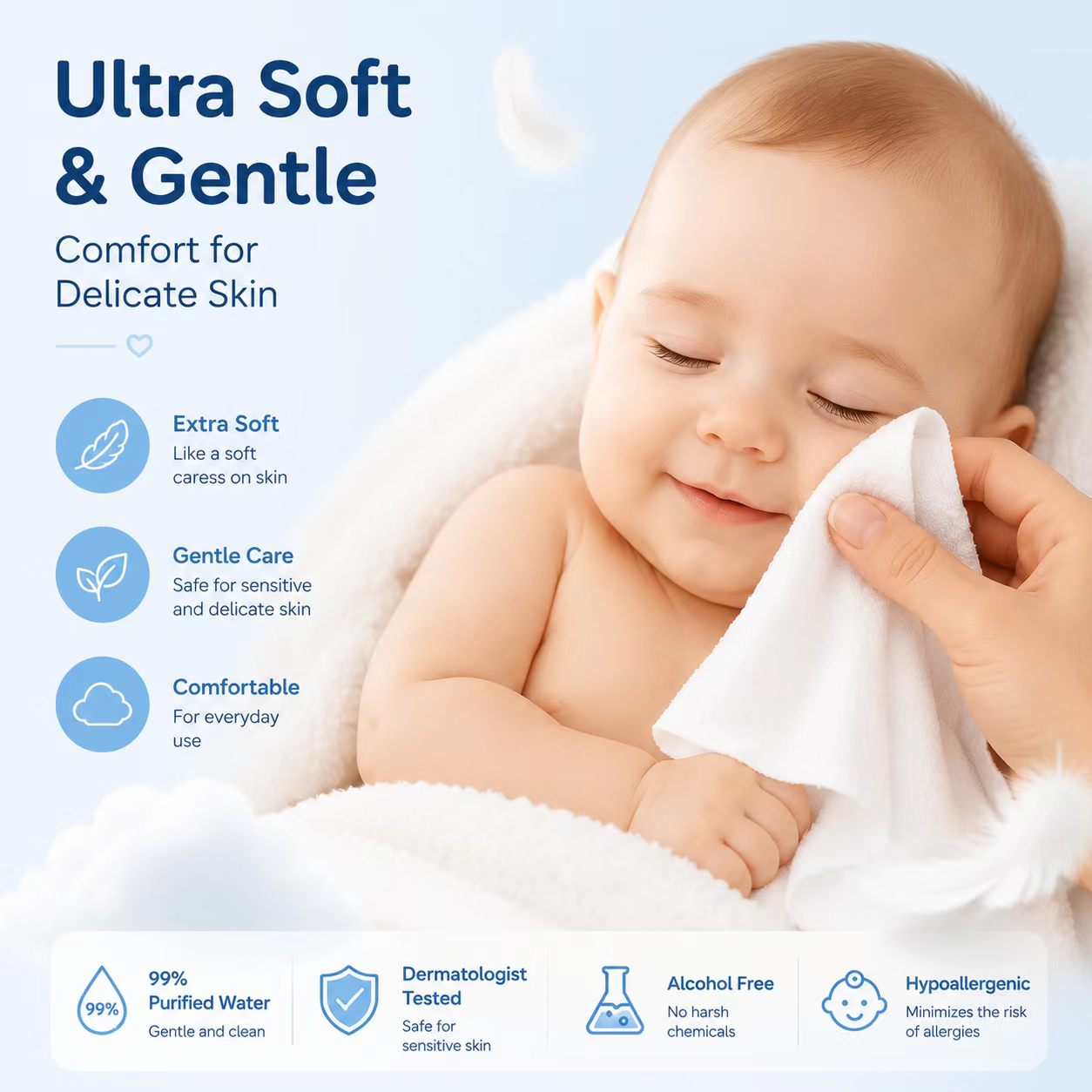 Premium Baby Wipes for Sensitive Skin