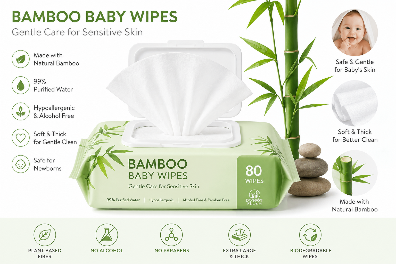 Eco-Friendly Bamboo Wipes