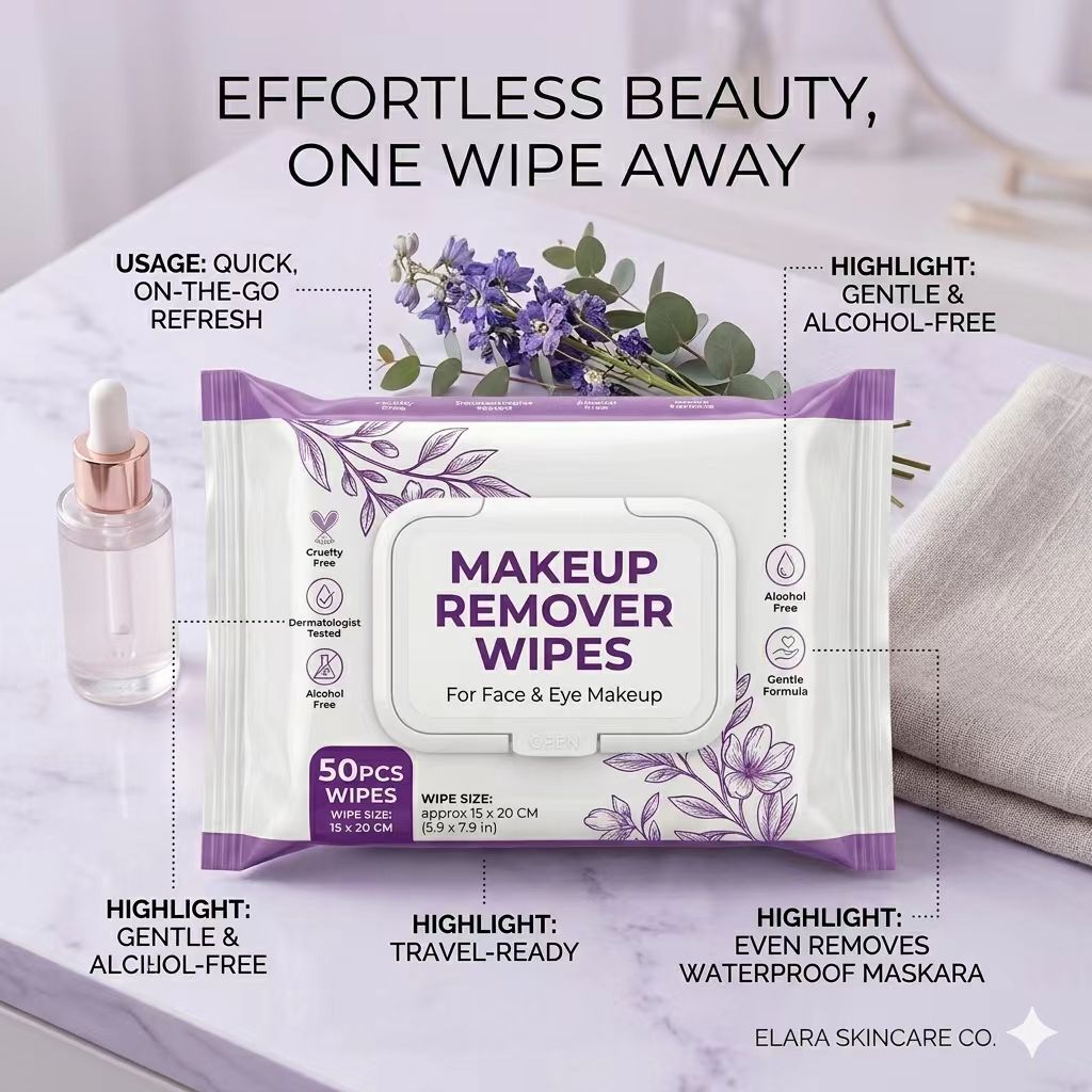 Biodegradable Aloe Hydrating Deep-Cleansing Makeup Remover Wipes
