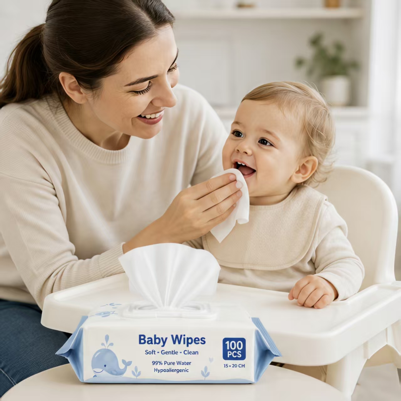 Natural Gentle Unscented Sensitive Baby Wipes
