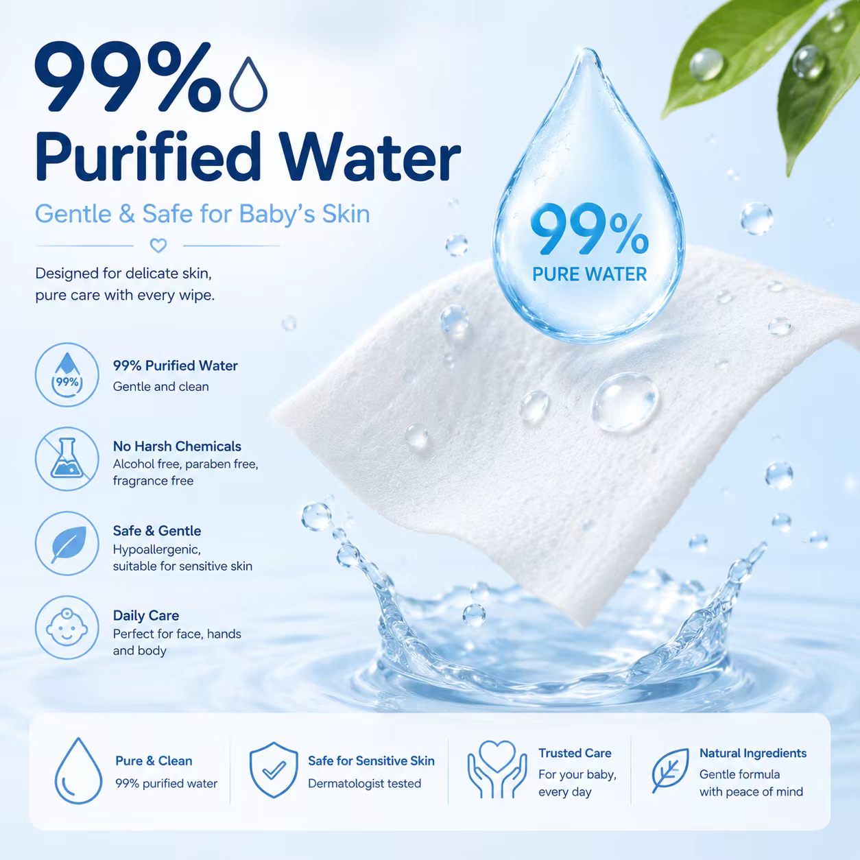 Premium Baby Wipes for Sensitive Skin