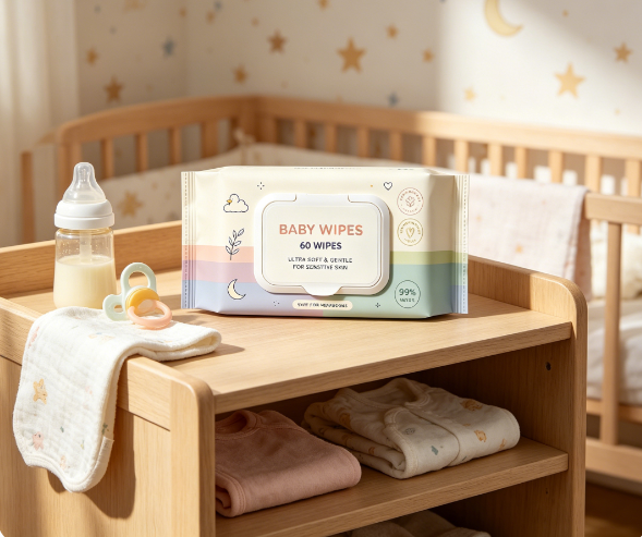 Unscented Baby Wipes, Alcohol & Fragrance Free Hypoallergenic Wet Wipes for Newborn Sensitive Skin