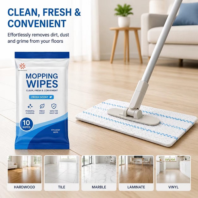 Disposable Scented Non-Woven Wet Mop ClothCleaning Pads for Hardwood Vinyl Tile Floors