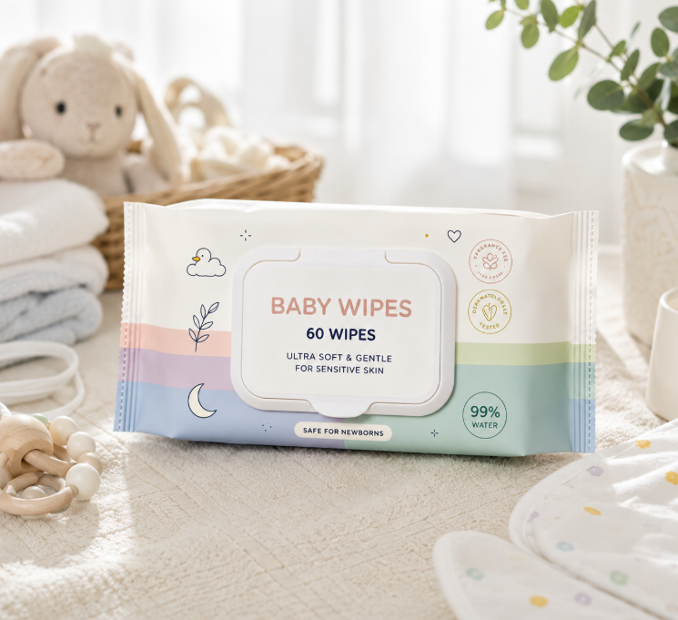 Unscented Baby Wipes, Alcohol & Fragrance Free Hypoallergenic Wet Wipes for Newborn Sensitive Skin