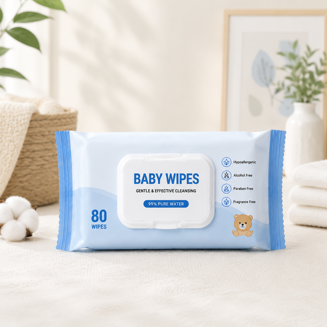 OEM Baby Wipes Manufacturer Alcohol Free Unscented Baby Wet Wipes Wholesale Ideal for Home Travel and Nursery