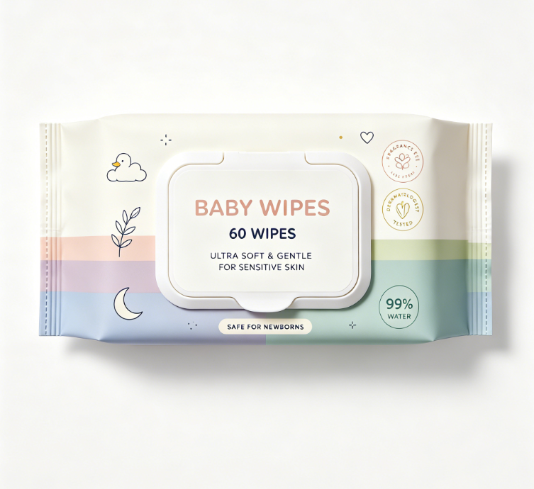 Customizable packaging for premium baby wipes