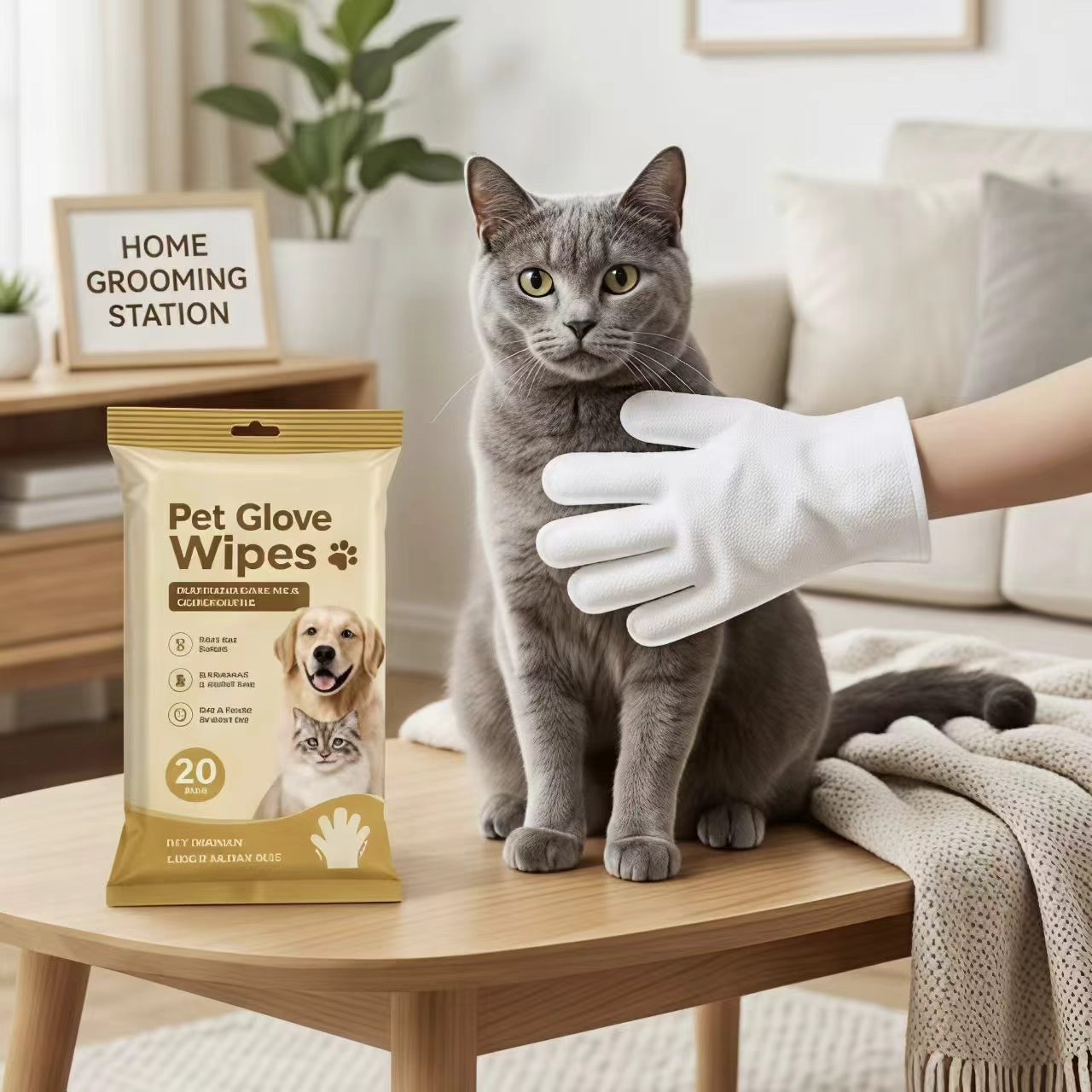Odor Fresh Pet Glove Wipes for Busy Pet Owners