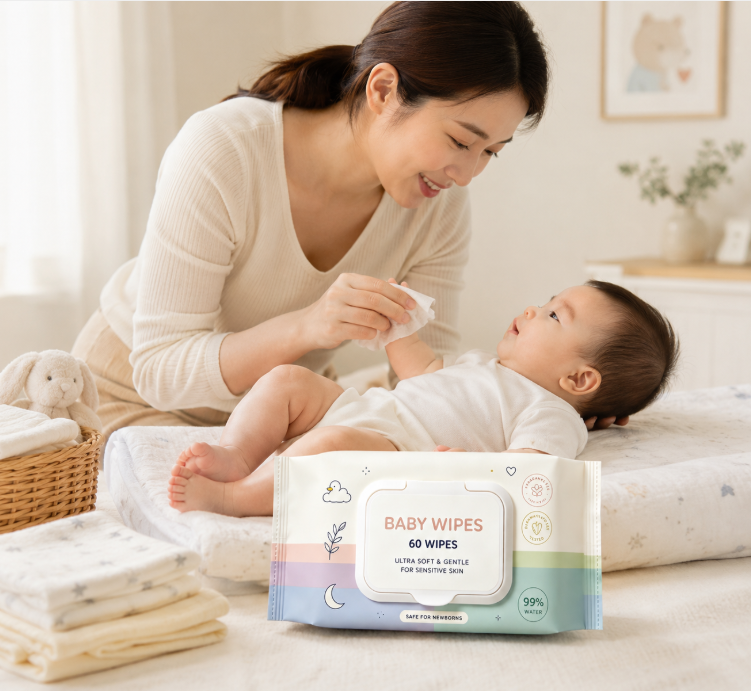 Unscented Baby Wipes, Alcohol & Fragrance Free Hypoallergenic Wet Wipes for Newborn Sensitive Skin