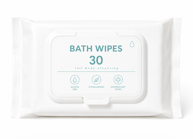 Portable Extra Thick Rinse-free Body Wipes, Custom Disposable Cleansing Wipes for Adults