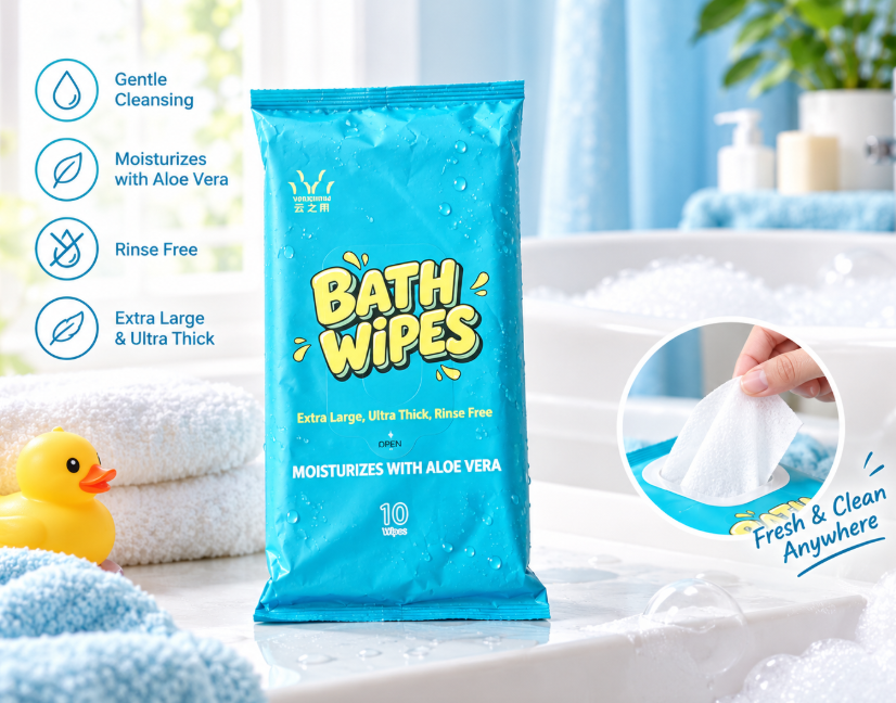 Extra Large Body Cleansing Wipes for Adults, Alcohol‑Free, Hypoallergenic for Shower‑Free Bath