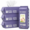 Pet Wipes Gentle Daily Grooming Cleaning for Dogs Cats-Thick Unscented Hypoallergenic Pet Wipes