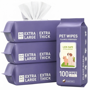 Pet Wipes Gentle Daily Grooming Cleaning for Dogs Cats-Thick Unscented Hypoallergenic Pet Wipes