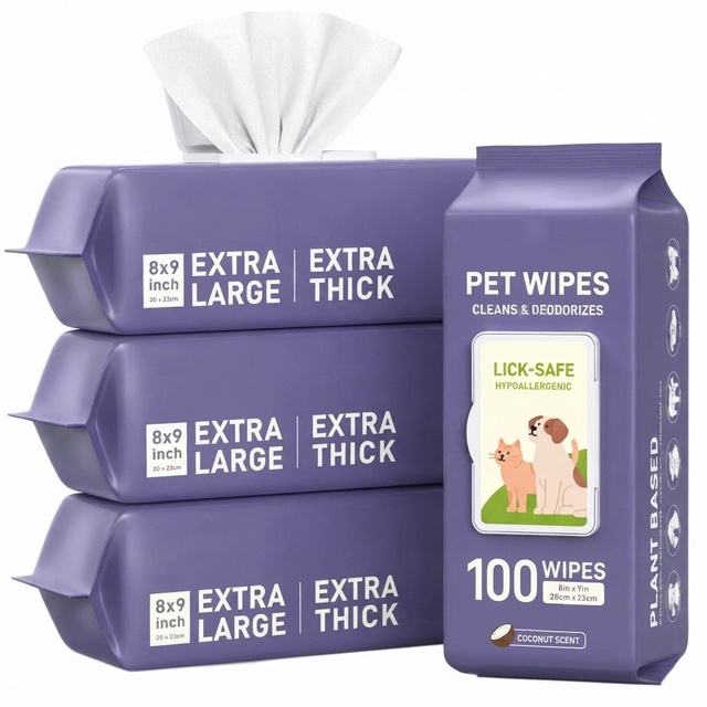 Pet Wipes Gentle Daily Grooming Cleaning for Dogs Cats-Thick Unscented Hypoallergenic Pet Wipes