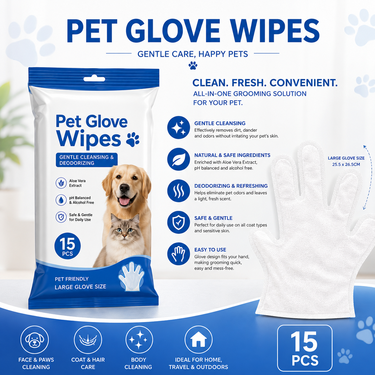 Soft Pet Wipes for Hygiene And Everyday Care