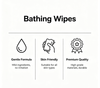 No Rinse Bath Wipes, Extra Large Body Cleansing Wipes for Adults, Alcohol‑Free, Hypoallergenic for Shower‑Free Bath