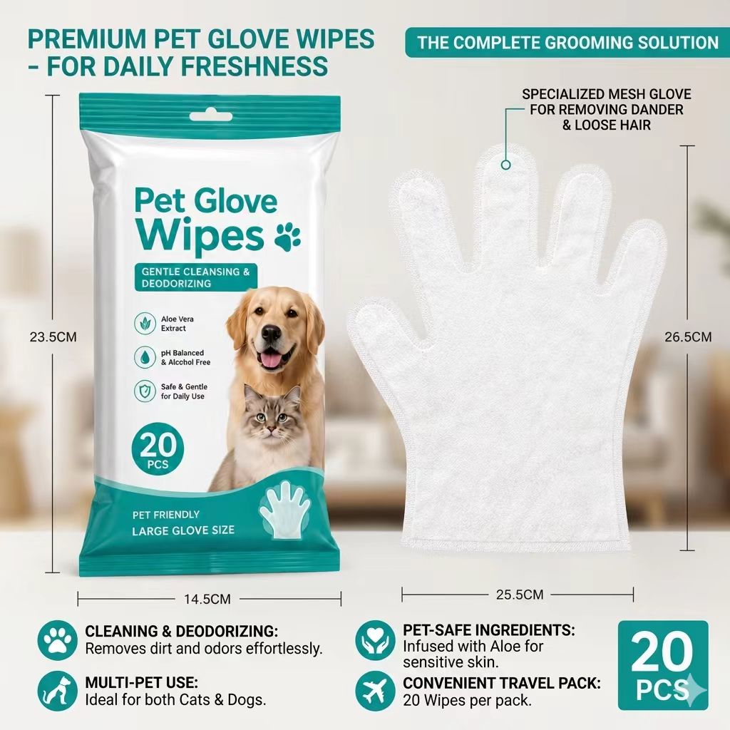 Single Use Pet Glove Wipes for Quick Touch Ups