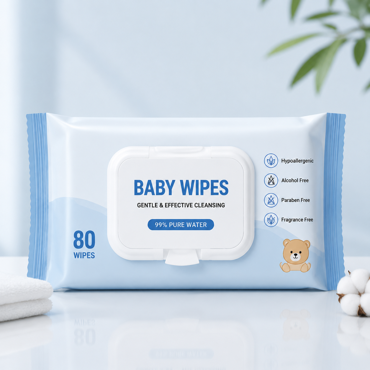 OEM Baby Wipes Manufacturer Alcohol Free Unscented Baby Wet Wipes Wholesale Ideal for Home Travel and Nursery
