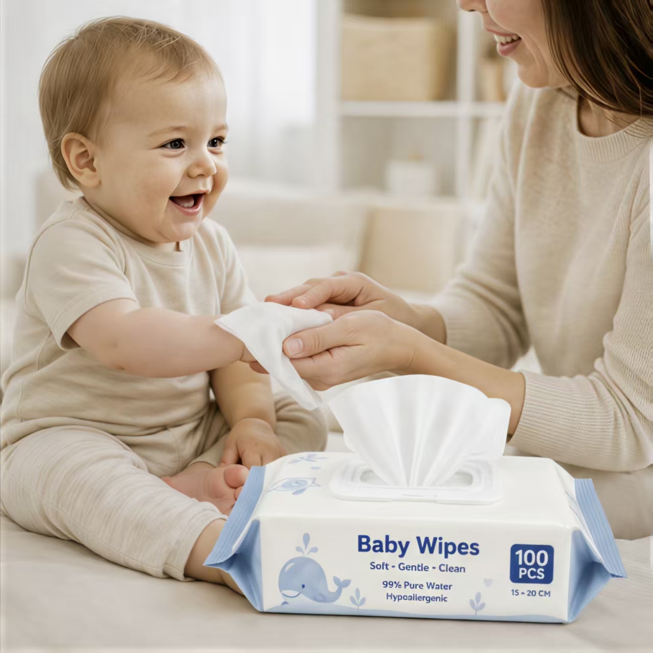 Natural Gentle Unscented Sensitive Baby Wipes
