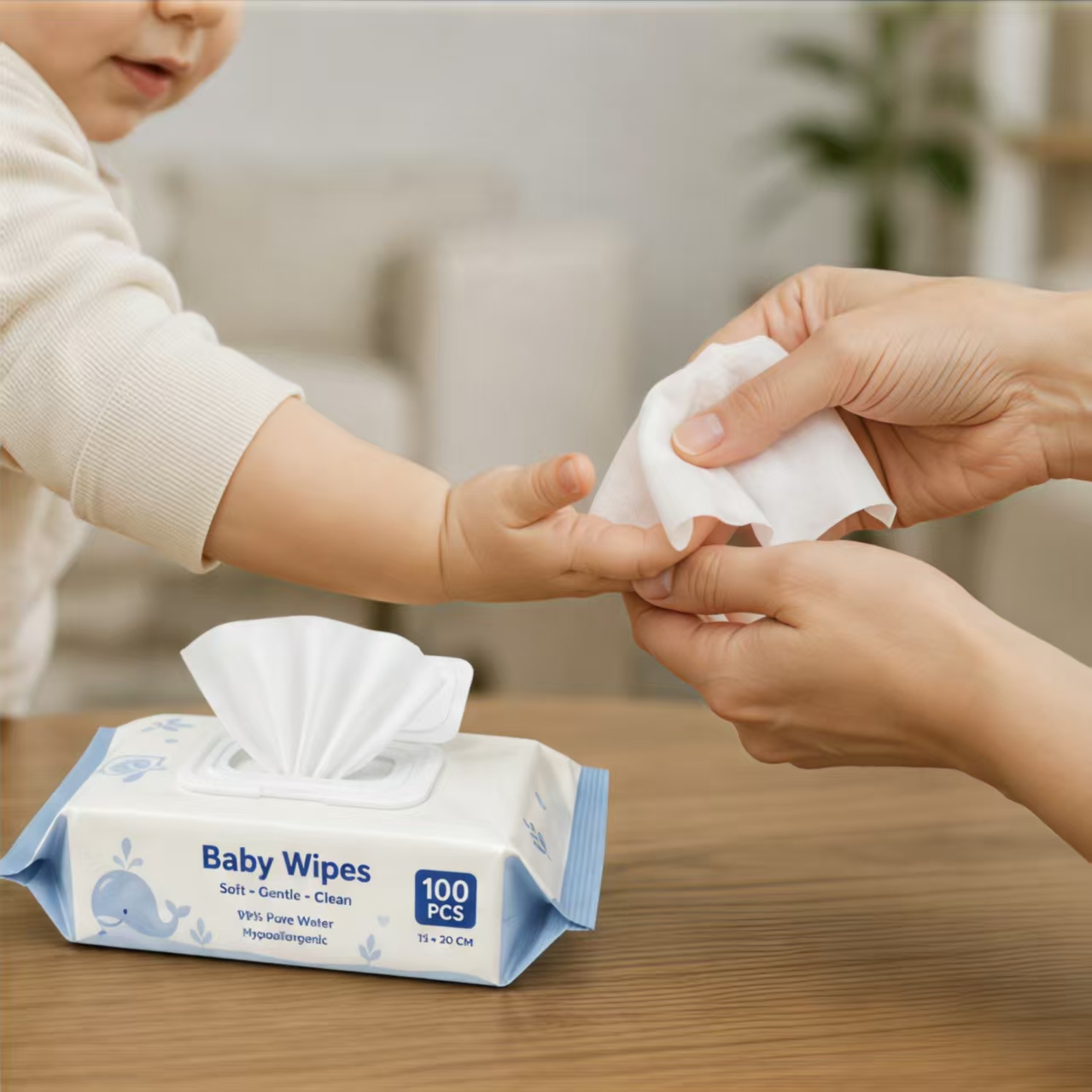 Natural Gentle Unscented Sensitive Baby Wipes
